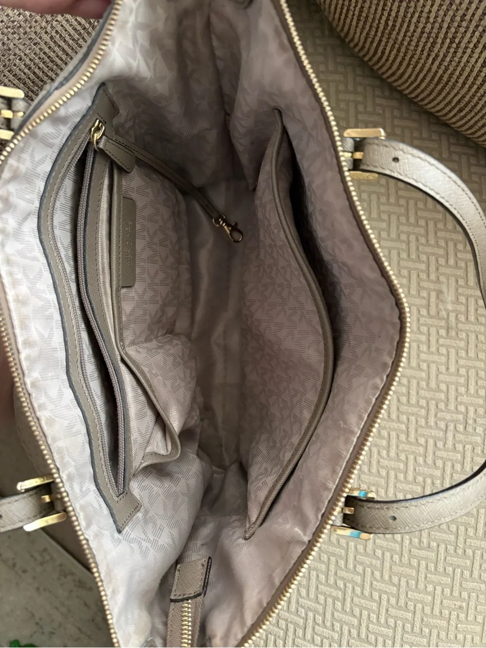 Michael Kors Taupe Saffiano Leather Tote Bag Like New!